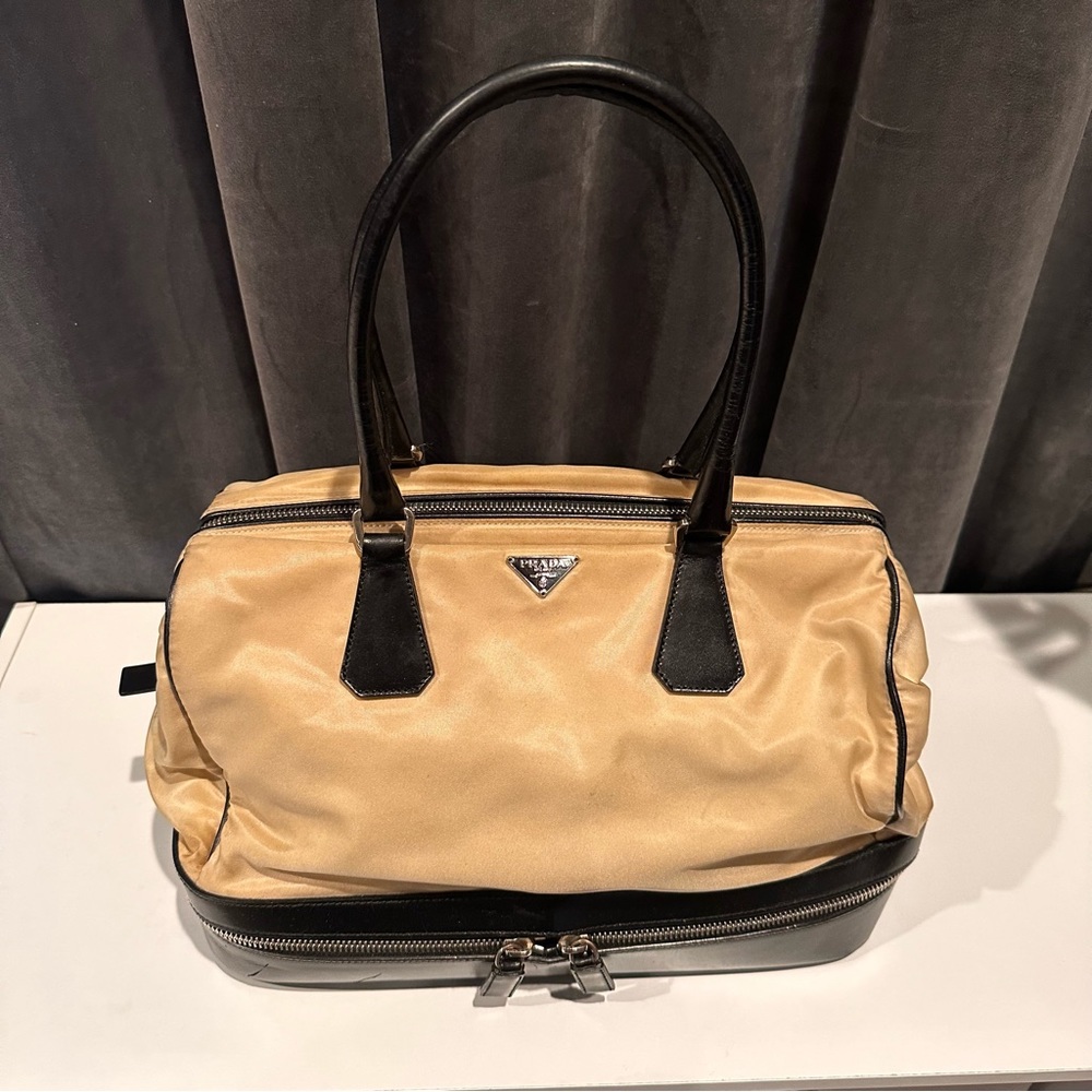 Prada Nylon Leather Satchel Bag - Picture 10 of 16